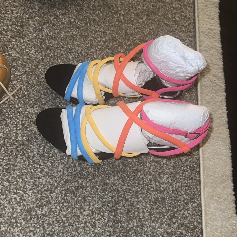 Zara Multi Colored Strappy Sandals - Picture 3 of 8